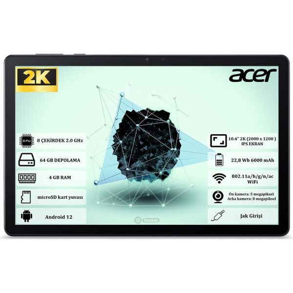 Acer Iconia Tab P10 4GB RAM 64GB 10.4" 2K (2000 x 1200) IPS Tablet NT.LFQEY.001
