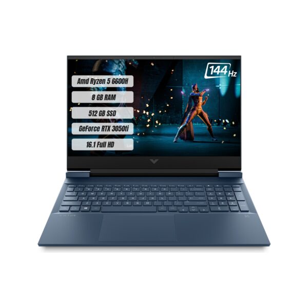 Hp Victus 16-E1010NT AMD Ryzen 5 6600H 8GB 512GB SSD RTX3050Ti Freedos 16.1" FHD 144Hz 68S26EA