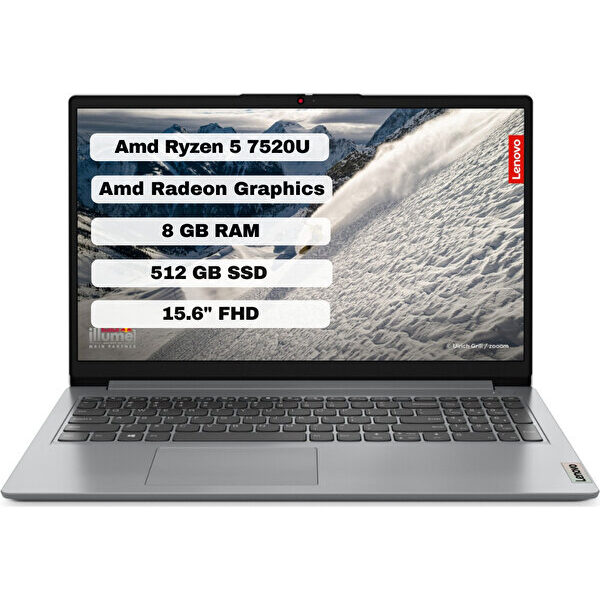 Lenovo Ideapad 1 15AMN7 AMD Ryzen 5 7520U 8GB 512GB SSD Freedos 15.6" FHD 82VG008CTX