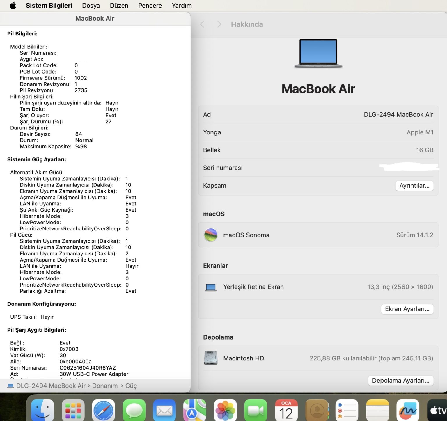 Apple MacBook Air M1 16GB 256GB SSD macOS 13.3" QHD+ Uzay Grisi (İKİNCİ EL) - Görsel 10