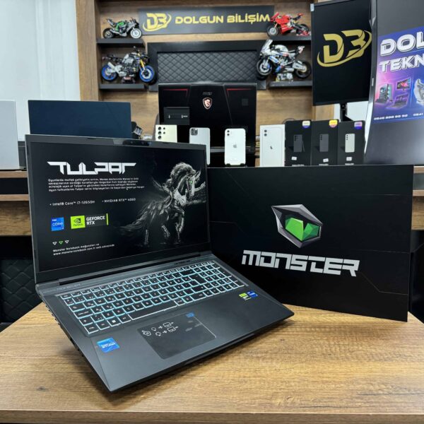 Monster Tulpar T7 V20.7.2 Intel Core i7 12650H 32GB RAM 1TB SSD RTX4060 8GB 17.3" FHD 144Hz (İKİNCİ EL)