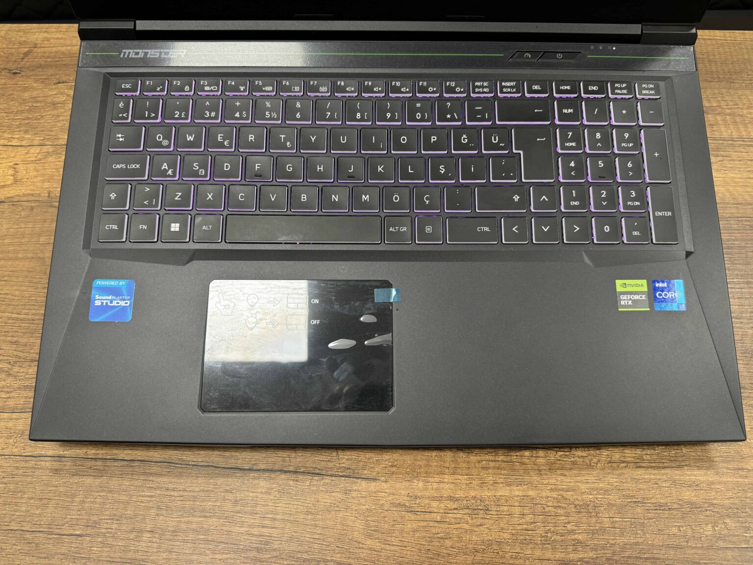 Monster Tulpar T7 V20.7.2 Intel Core i7 12650H 32GB RAM 1TB SSD RTX4060 8GB 17.3" FHD 144Hz (İKİNCİ EL) - Görsel 2