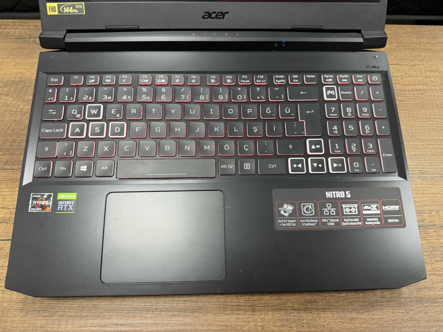 Acer Nitro 5 AN515-45-R6DY AMD Ryzen 7 5800H 16GB 512GB SSD RTX3060 15.6" FHD 144Hz NH.QBCEY.003 (İKİNCİ EL) - Görsel 3