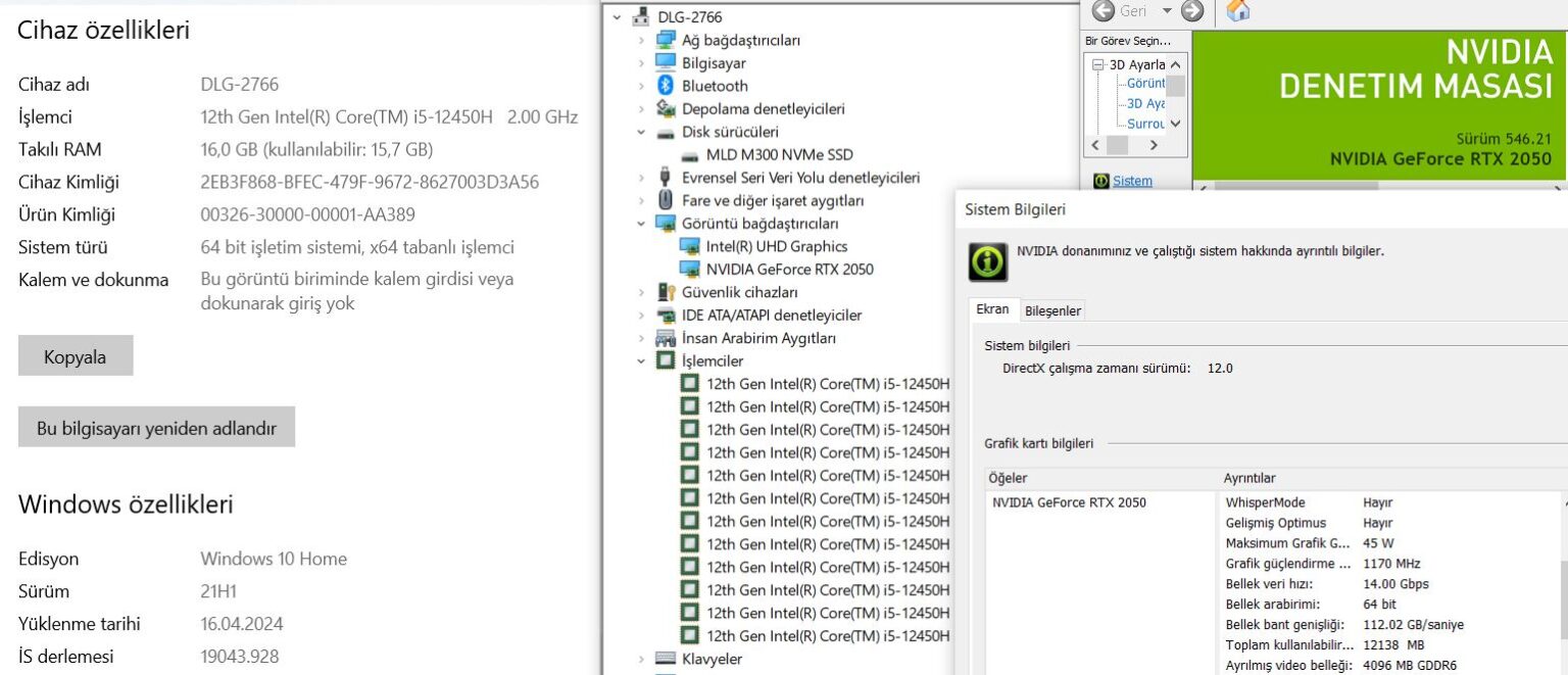 MSI Thin GF63 12UCX-427XTR Intel Core i5 12450H 16GB RAM 1TB SSD RTX2050 15.6" FHD 144Hz - Görsel 10