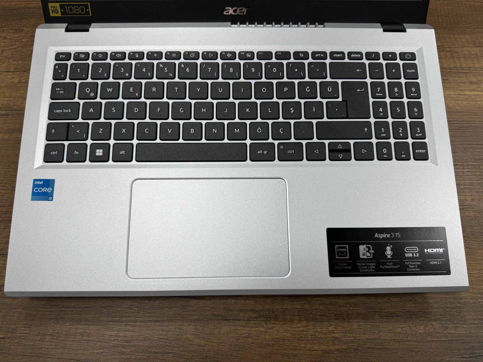 Acer Aspire 3 A315-510P-32P0 Intel Core i3 N305 4GB 128GB SSD 15.6" FHD W11 NX.KDHEY.002 (İKİNCİ EL) - Görsel 3