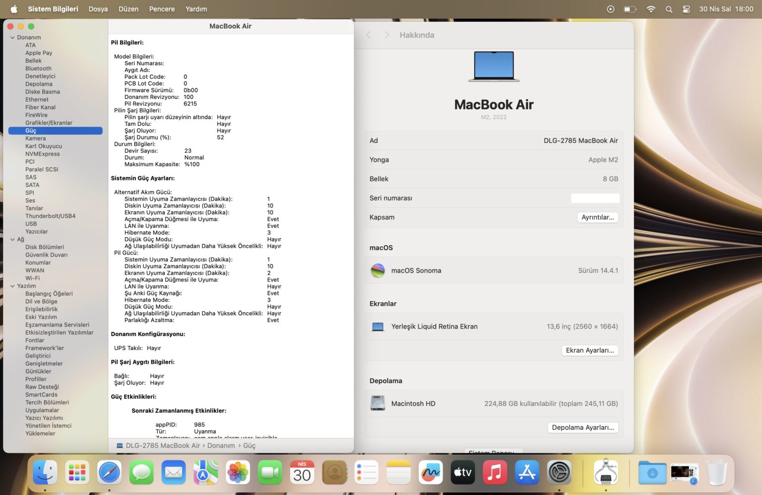 Apple MacBook Air M2 Çip 8GB 256GB SSD macOS 13.6" Yıldız Işığı MLY13TU/A (İKİNCİ EL) - Görsel 10