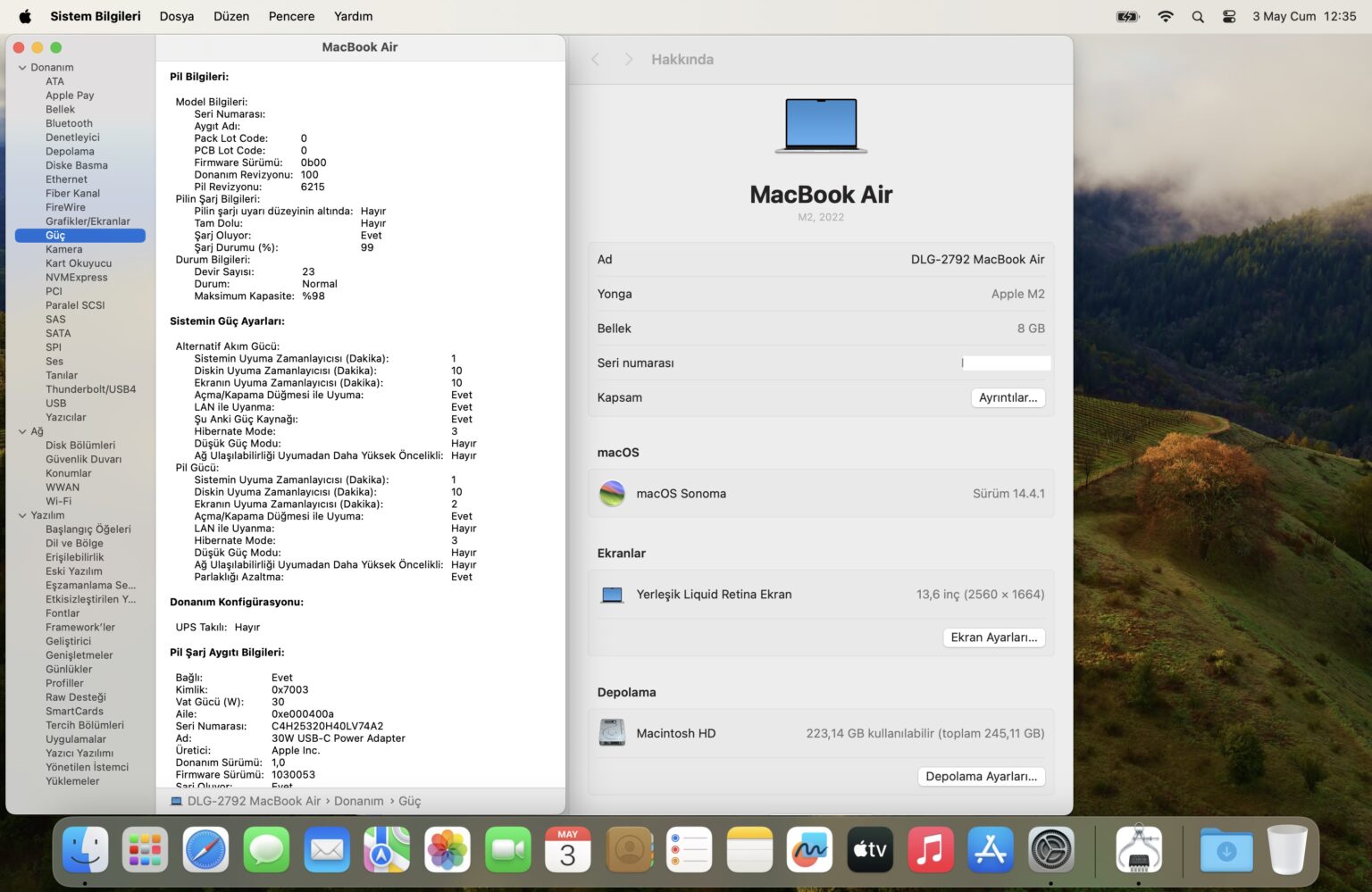 Apple MacBook Air M2 Çip 8GB 256GB SSD macOS 13.6" Gümüş MLXY3TU/A (İKİNCİ EL) - Görsel 10