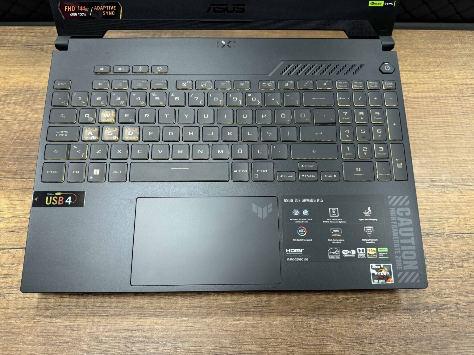 Asus TUF Gaming A15 FA507NU-LP030W AMD Ryzen 7 7735HS 16GB 512GB SSD RTX4050 15.6" W11 FHD 144Hz (İKİNCİ EL) - Görsel 3