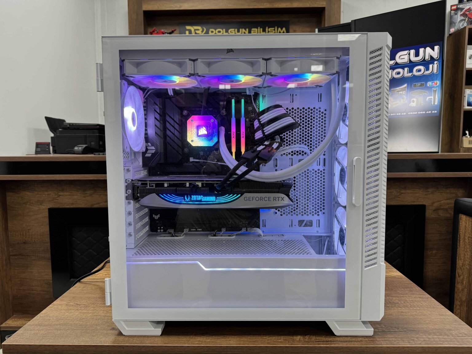 i9 13900K 32GB 1TB SSD RTX4070Ti 12GB RGB MSI Beyaz KASA 850W (İKİNCİ EL) - Görsel 2