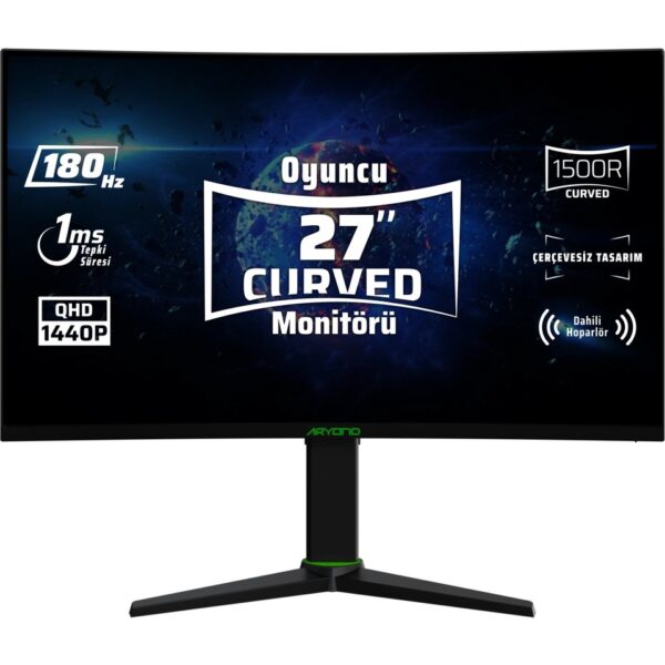 Monster Aryond A27 V2 27" 180Hz QHD 1ms HDR10 300Nit G-Sync FreeSync Curved Pivot VA Oyuncu Monitörü