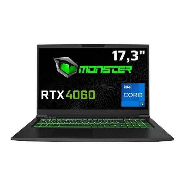 Monster Tulpar T7 V20.8 Intel Core i7 12700H 16GB RAM 500GB SSD RTX4060 Freedos 17.3" FHD 144Hz