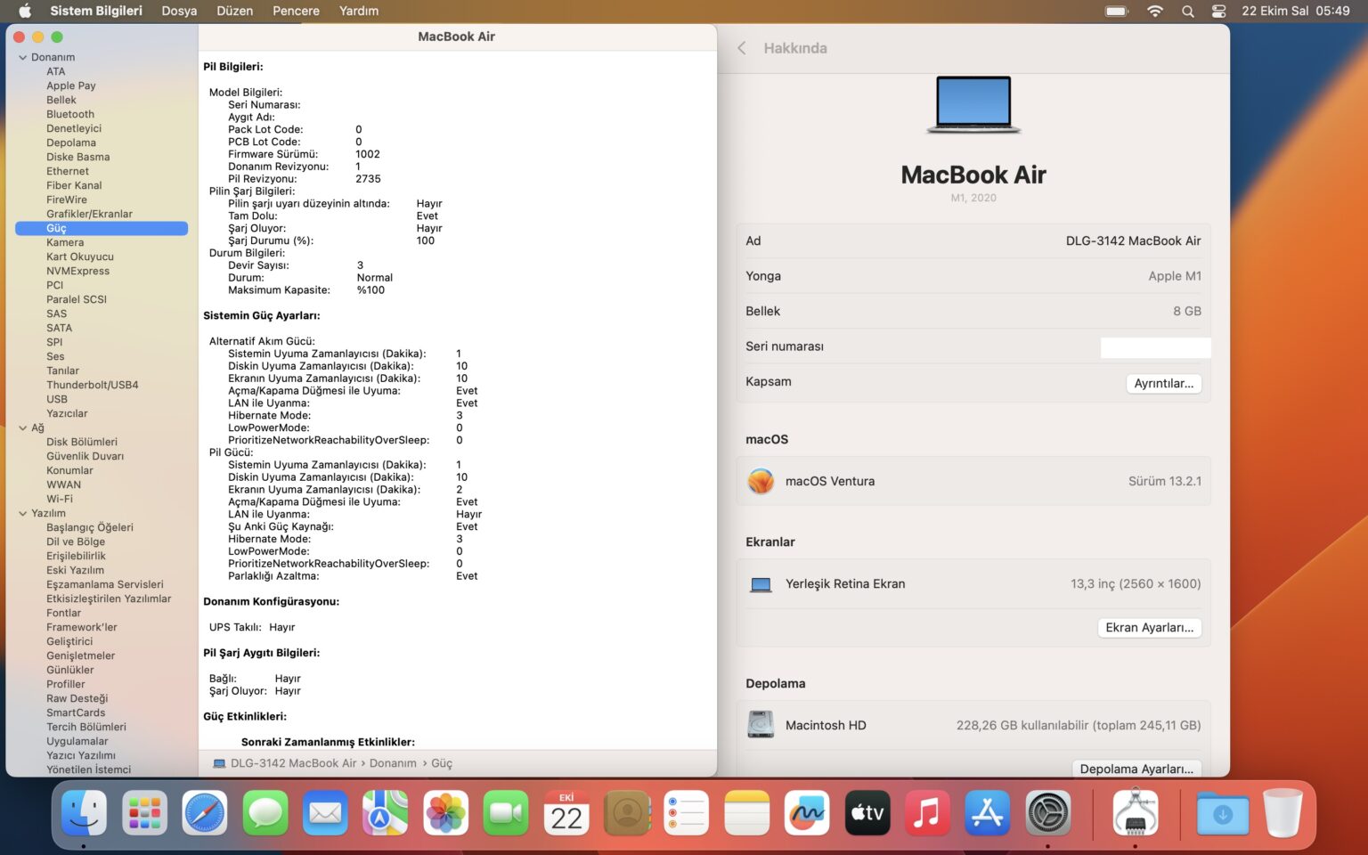 Apple MacBook Air M1 8GB 256GB SSD macOS 13.3" QHD+ Gümüş MGN93TU/A (İKİNCİ EL) - Görsel 5