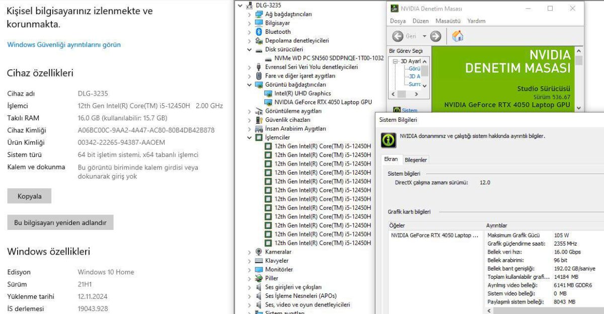 MSI Katana 17 B12VEK-407 Intel Core i5 12450H 16GB 1TB SSD RTX4050 17.3" FHD 144Hz (İKİNCİ EL) - Görsel 5