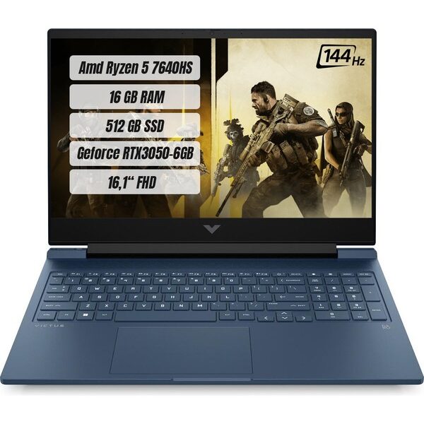 HP Victus 16-S0032NT AMD Ryzen 5 7640HS 16GB RAM 512GB SSD RTX3050 6GB Freedos 16.1" FHD 144Hz 7Z4N2EA