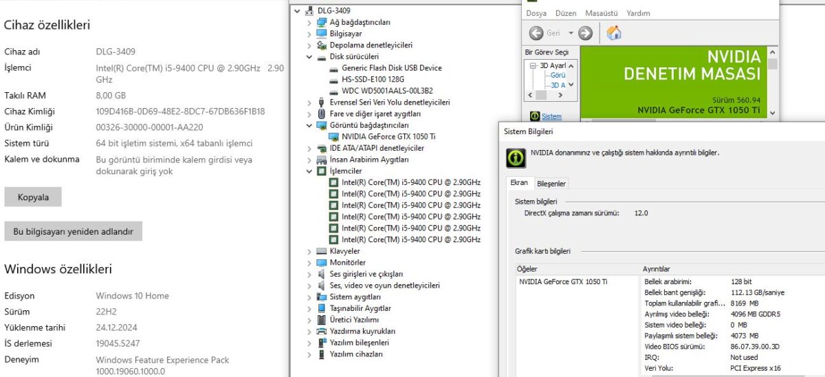 KASA Intel Core i5 9400 8GB 500GB+128GB SSD GTX1050Ti (İKİNCİ EL) - Görsel 3