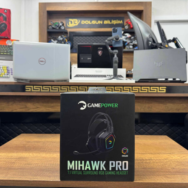 Gamepower Mihawk Pro RGB 7.1 USB Kablolu Kulak Üstü Oyuncu Kulaklığı (İKİNCİ EL)