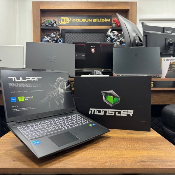 Monster Tulpar T7 V20.6.4 Intel Core i7 13700H 64GB RAM 1TB SSD RTX4060 W11 17.3” FHD 144Hz (İKİNCİ EL)