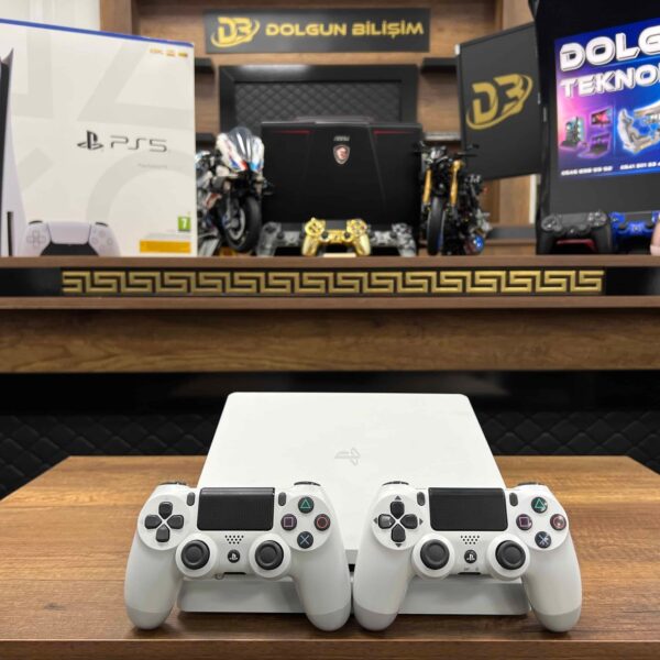 PlayStation 4 Slim Beyaz 1 TB Çift Kol (İKİNCİ EL)