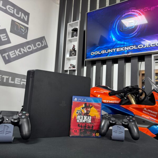 PlayStation 4 Slim 500GB Çift Kol + Red Dead Redemption 2 (RDR 2) Oyun CD’si (İKİNCİ EL)