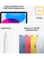 iPad A16 11" 128GB Wi-Fi Tablet Gümüş MD3Y4TU/A - Görsel 3