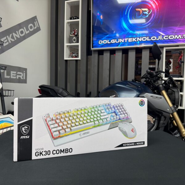 MSI Vigor GK30 Combo RGB Beyaz Kablolu Oyuncu Klavye Mouse Seti