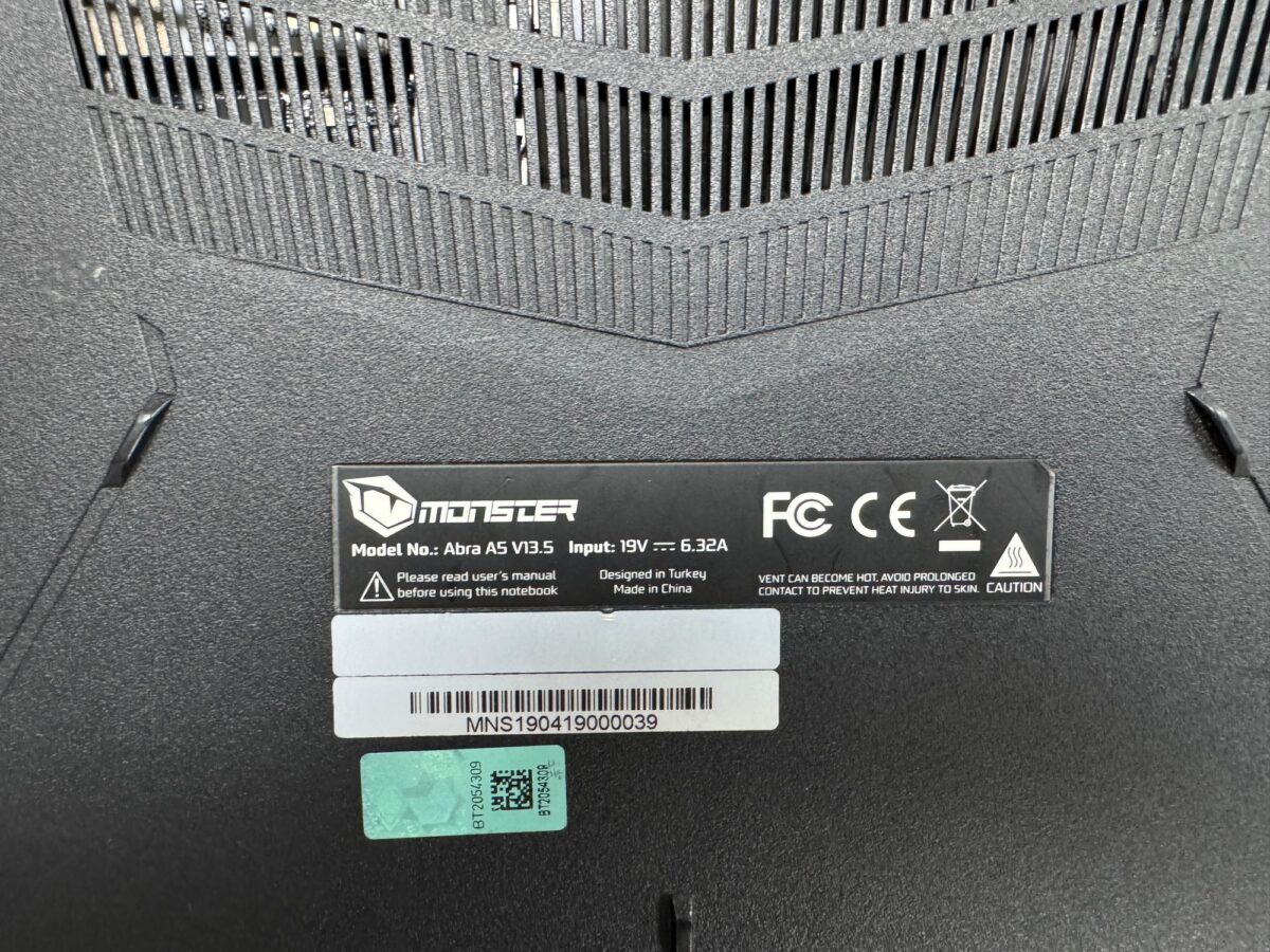 MONSTER ABRA A5 V13.5 LAPTOP PARÇALARI ( AÇIKLAMAYI OKUYUNUZ ) - Görsel 9