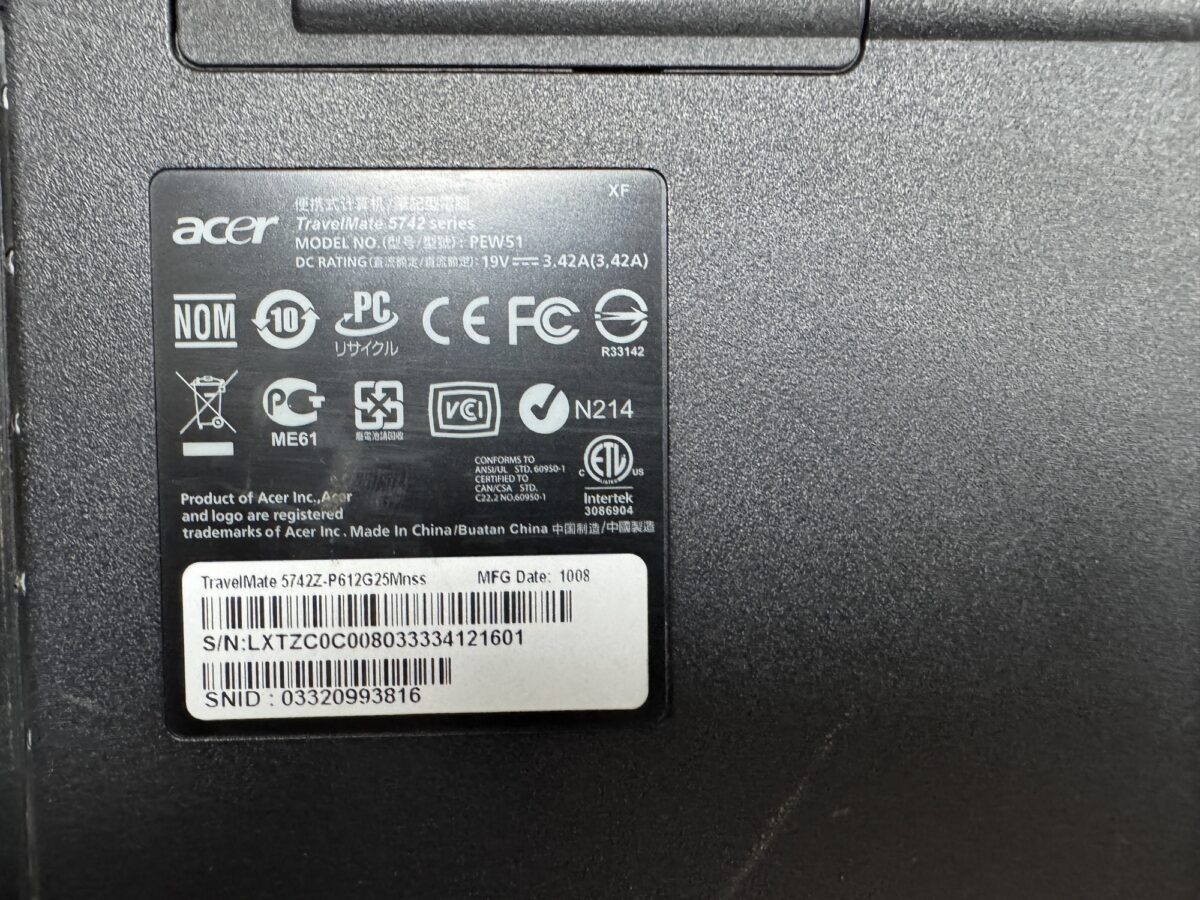 ACER TRAVELMATE 5742 LAPTOP PARÇALARI ( AÇIKLAMAYI OKUYUNUZ ) - Görsel 8
