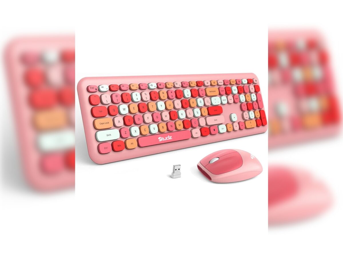 Studz M600 Pembe Kablosuz Klavye Mouse Seti - Görsel 2
