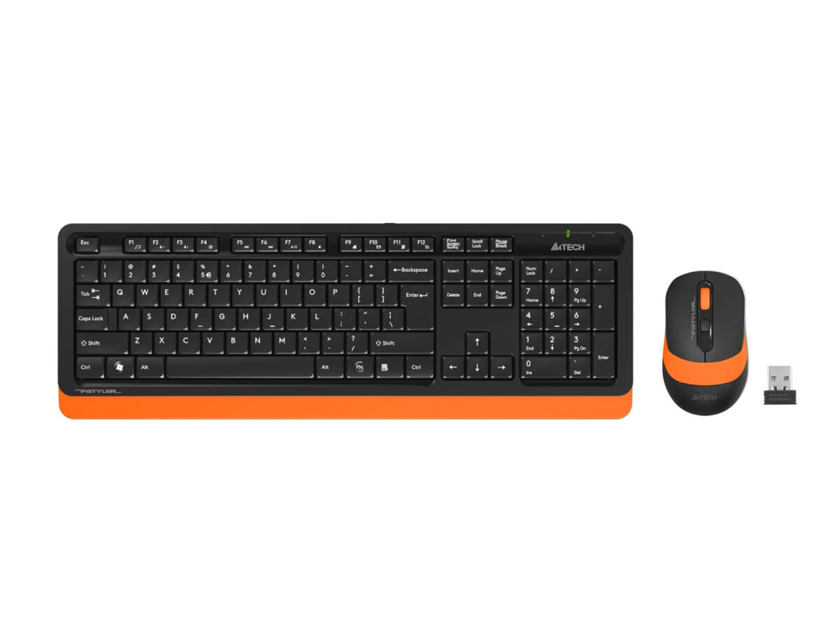 A4 Tech FG1010 Siyah-Turuncu Q Kablosuz Klavye Mouse Seti - Görsel 2