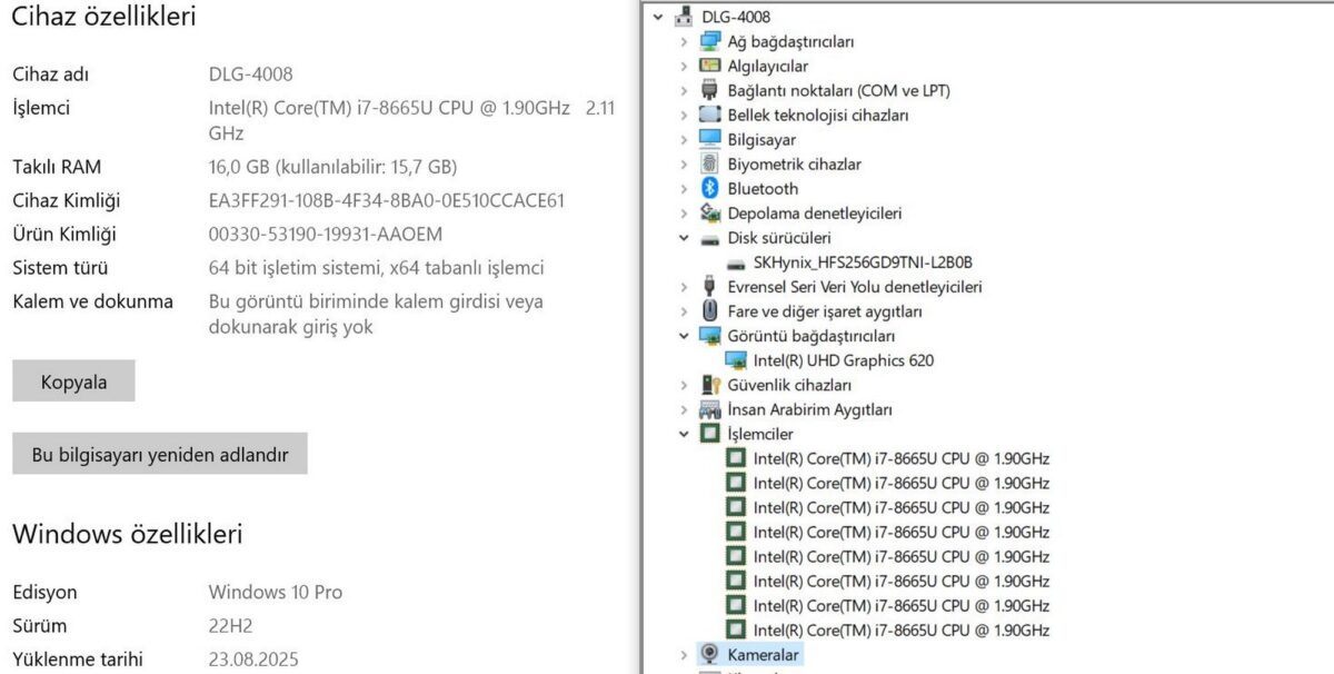 Lenovo ThinkPad T490 Intel Core i7 8665U 16GB RAM 256GB SSD 14” FHD 20N3S9FC00 (İKİNCİ EL) - Görsel 5