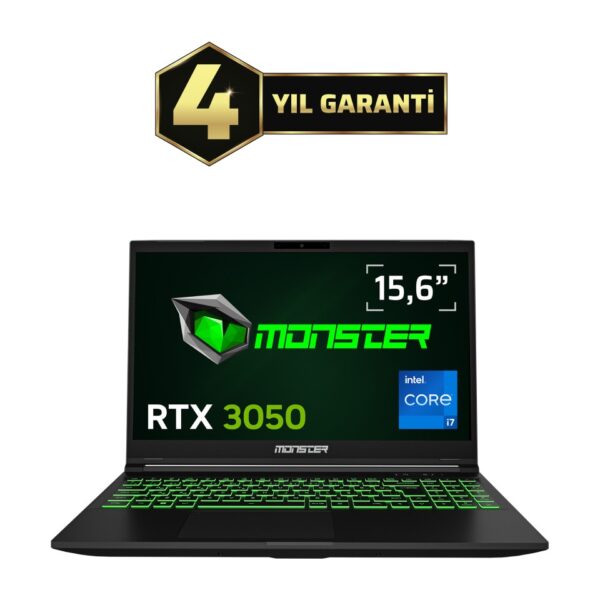 Monster Abra A5 V20.6.2 Intel Core i7 13620H 32GB RAM 1TB SSD RTX3050 Freedos 15.6” FHD 144Hz