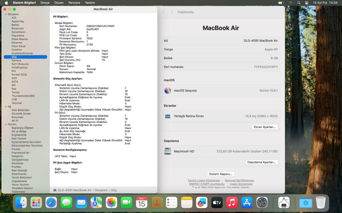 Apple MacBook Air M1 8GB RAM 256GB SSD 13.3” Gümüş MGN93TU/A (İKİNCİ EL) - Görsel 5