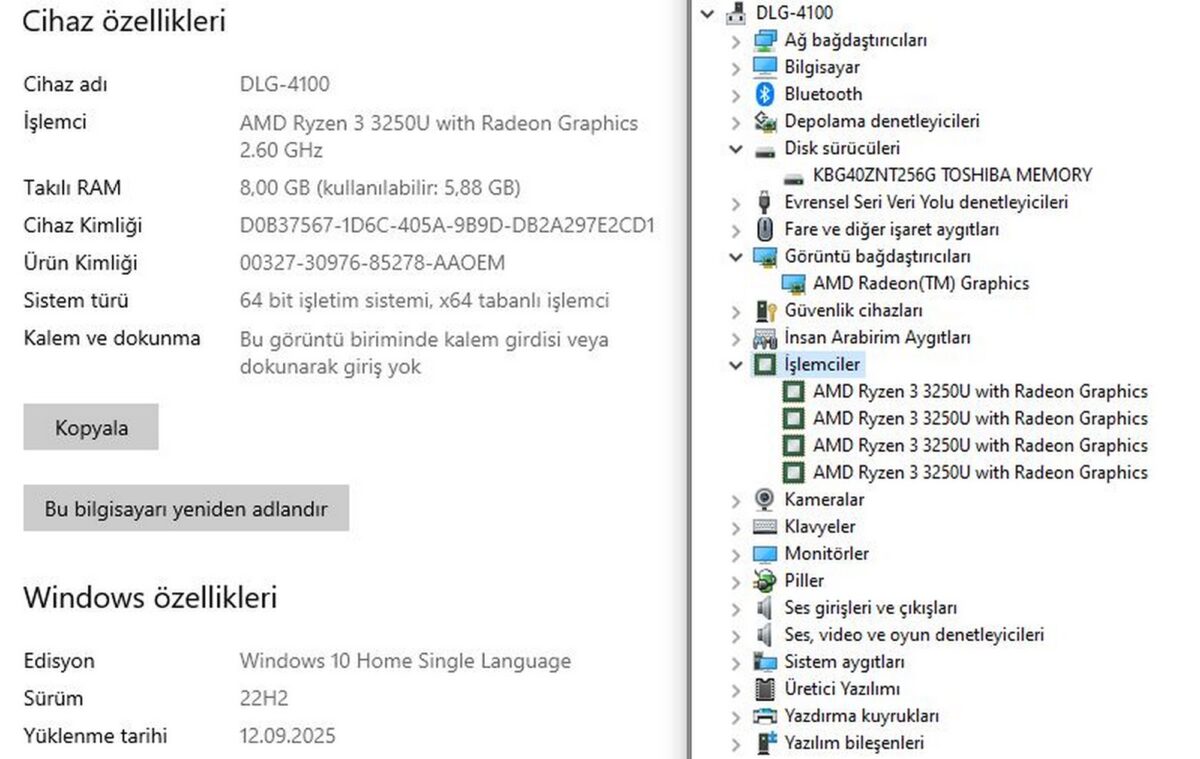 Lenovo Ideapad 3 15IGL05 AMD Ryzen 3 3250U 8GB 256GB SSD 15.6” HD 81W1005UTX (KUSURLU İKİNCİ EL) - Görsel 5