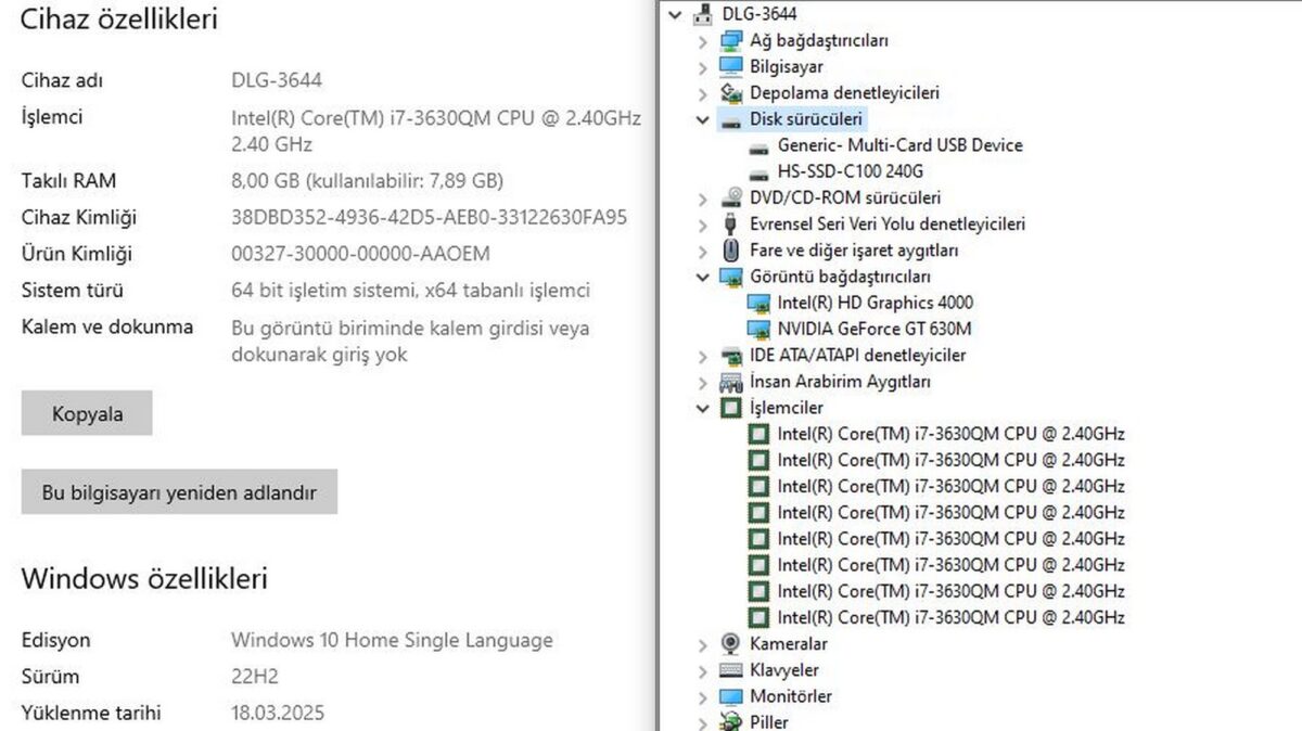 Casper Nirvana A15FB Intel Core i7 3630MQ 8GB RAM 240GB SSD GT630M 15.6” HD (İKİNCİ EL) - Görsel 5