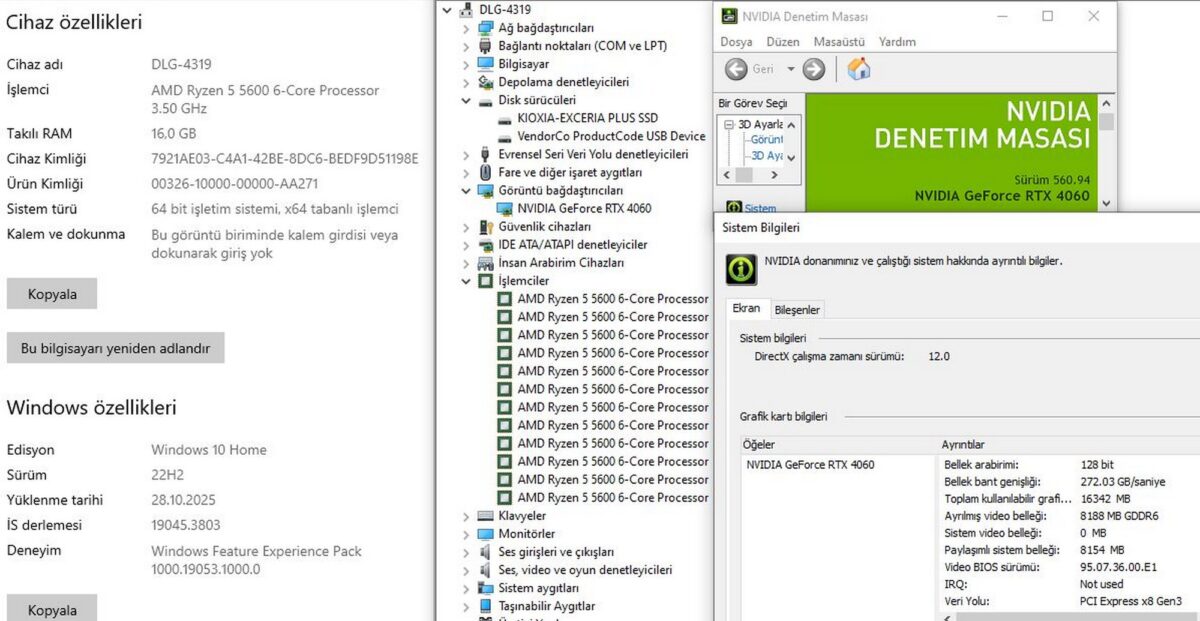 Everest Kasa AMD Ryzen 5 5600 16GB RAM 500GB SSD RTX4060 (İKİNCİ EL) - Görsel 5