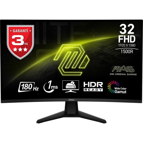 MSI MAG 31.5" 32C6 1920x1080 (FHD) 16:9 CURVE 1500R VA 180HZ 1MS ADAPTIVE-SYNC GAMING MONITOR
