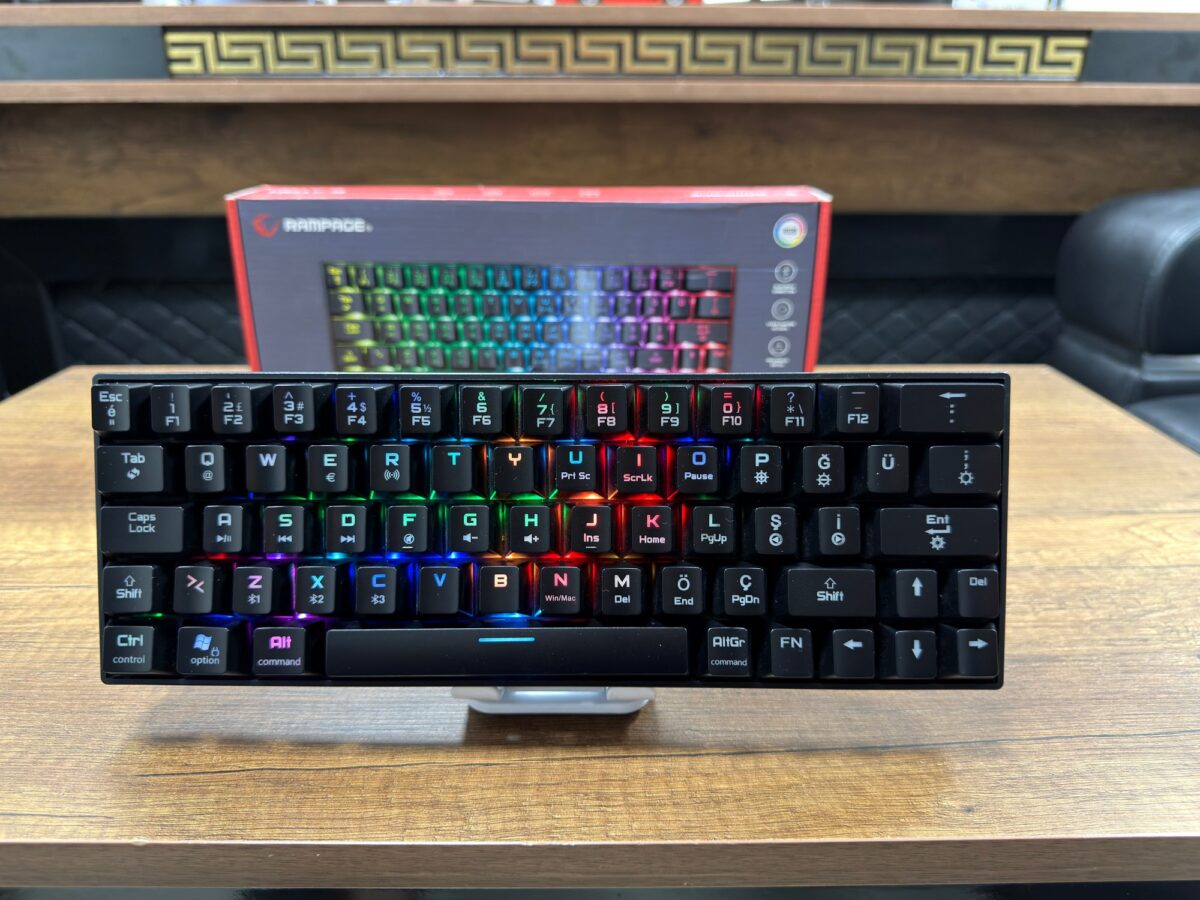 Rampage ATOM Siyah Type-C RGB Backlight Blue Switch Mekanik Oyuncu Klavye (İKİNCİ EL) - Görsel 2
