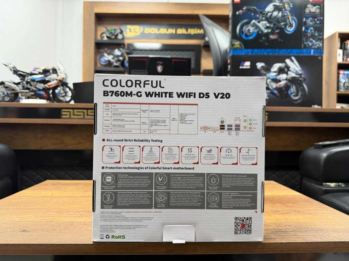 COLORFUL BATTLE-AX B760M-G Beyaz WIFI DDR5 7600MHz mATX Anakart - Görsel 2