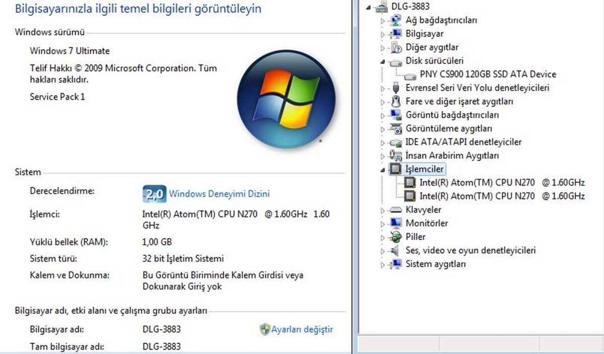 Casper Minibook 10" Intel Atom N270 2Gb 128SSD (İKİNCİ EL) - Görsel 5