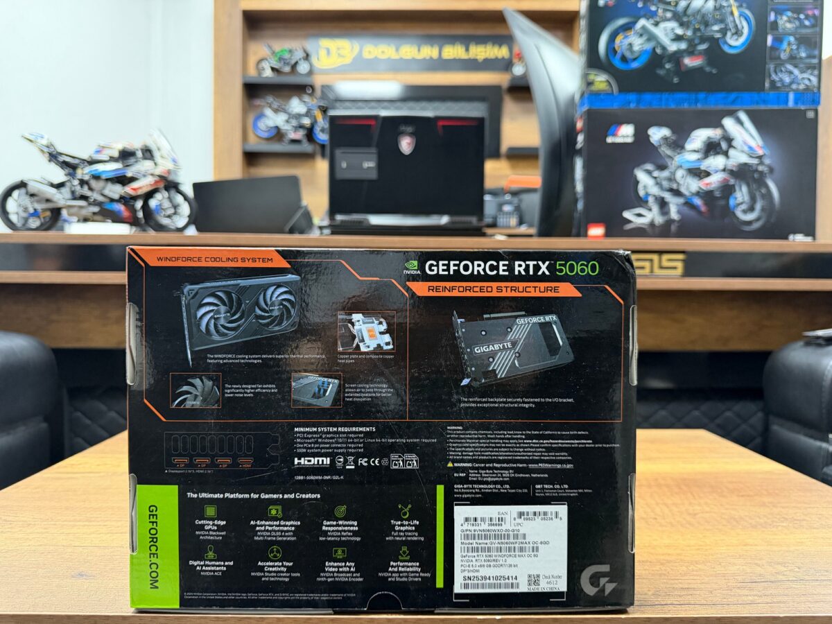 GIGABYTE GeForce RTX 5060 WINDFORCE OC 8GB GDDR7 128Bit DLSS 4 Ekran Kartı - Görsel 2