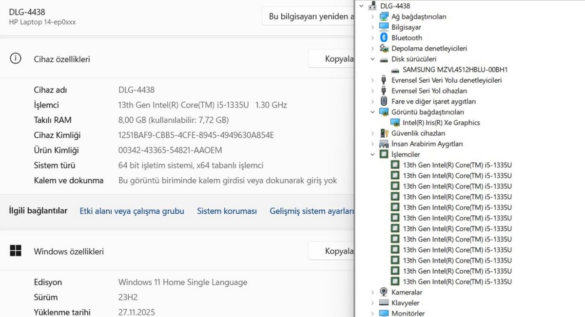 Hp 7P6E3EA İ5-1335U 8Gb 512Ssd 14" Dizüstü Bilgisayar (İKİNCİ EL) - Görsel 5
