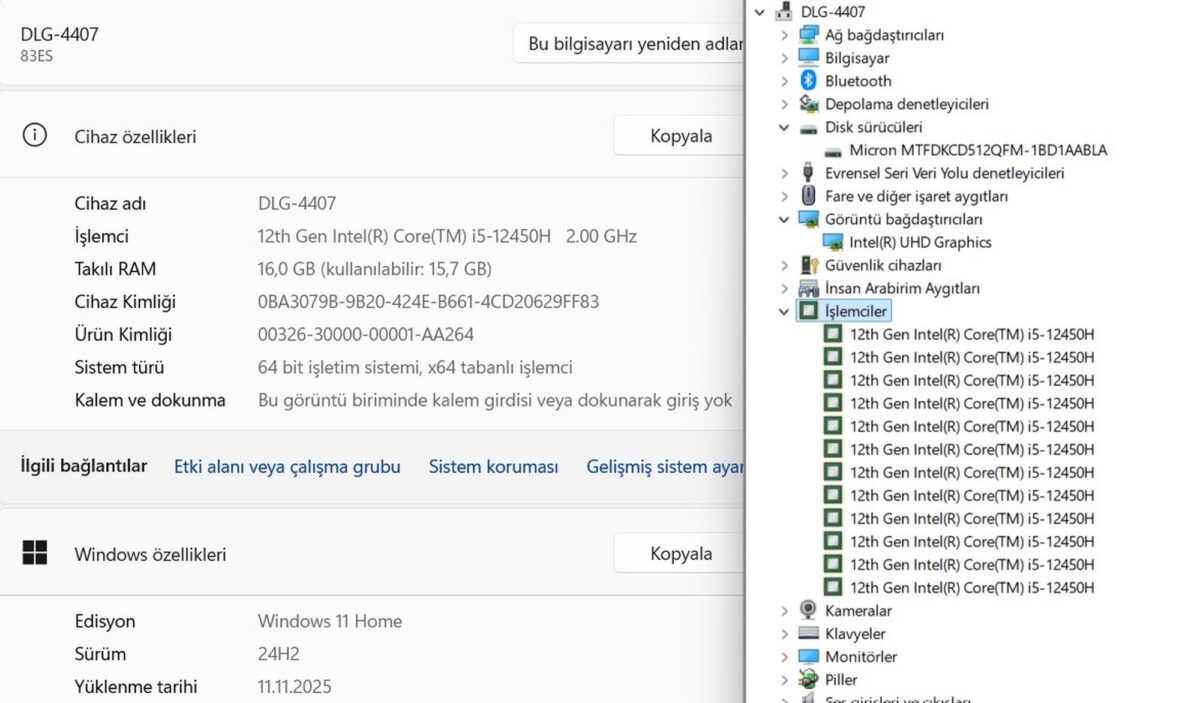 Lenovo İpSlim3 83ES0034TR İ5 12450H 16Gb 512Ssd 16" WUXGA (İKİNCİ EL) - Görsel 5