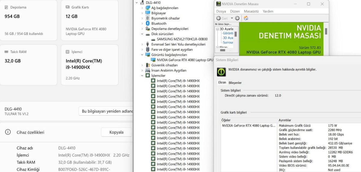 Monster Tulpar T6 V1.2.5 i9 14900HX 32GB 1TB SSD RTX4080 W11 16" WQXGA (İKİNCİ EL) - Görsel 5