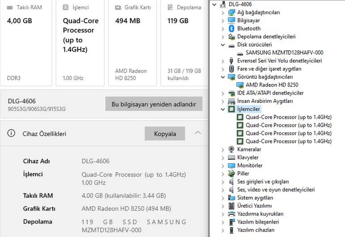 Samsung NP905S3G Quad Core 4Gb 120Ssd 14" Dizüstü Bilgisayar (İKİNCİ EL) - Görsel 5