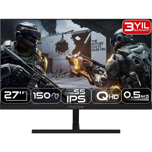 Fazeon X27F166QB 27" 150Hz 0.5ms Fast IPS Qhd HDMI + DP Gaming Monitor