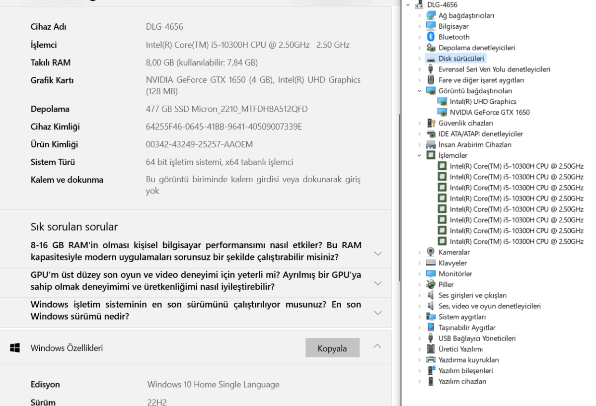 Asus TUF F15 i5-10300H 8GB 512GB GTX1650 15.6” FHD 144Hz FX506LHB-HN323W Oyuncu Bilgisayarı (İKİNCİ EL) - Görsel 5