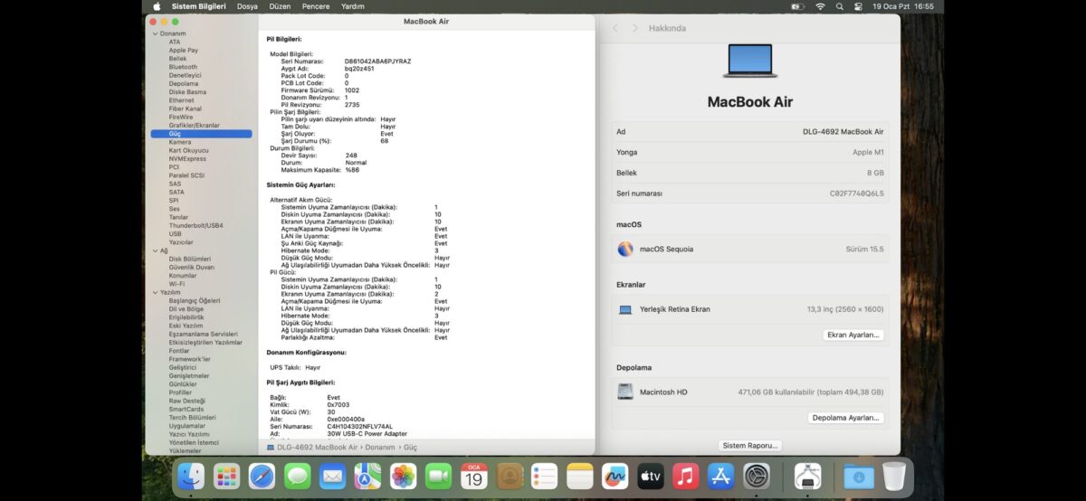 Apple MacBook Air M1 8GB RAM 512GB SSD 13” Dizüstü Bilgisayar (İKİNCİ EL) - Görsel 5