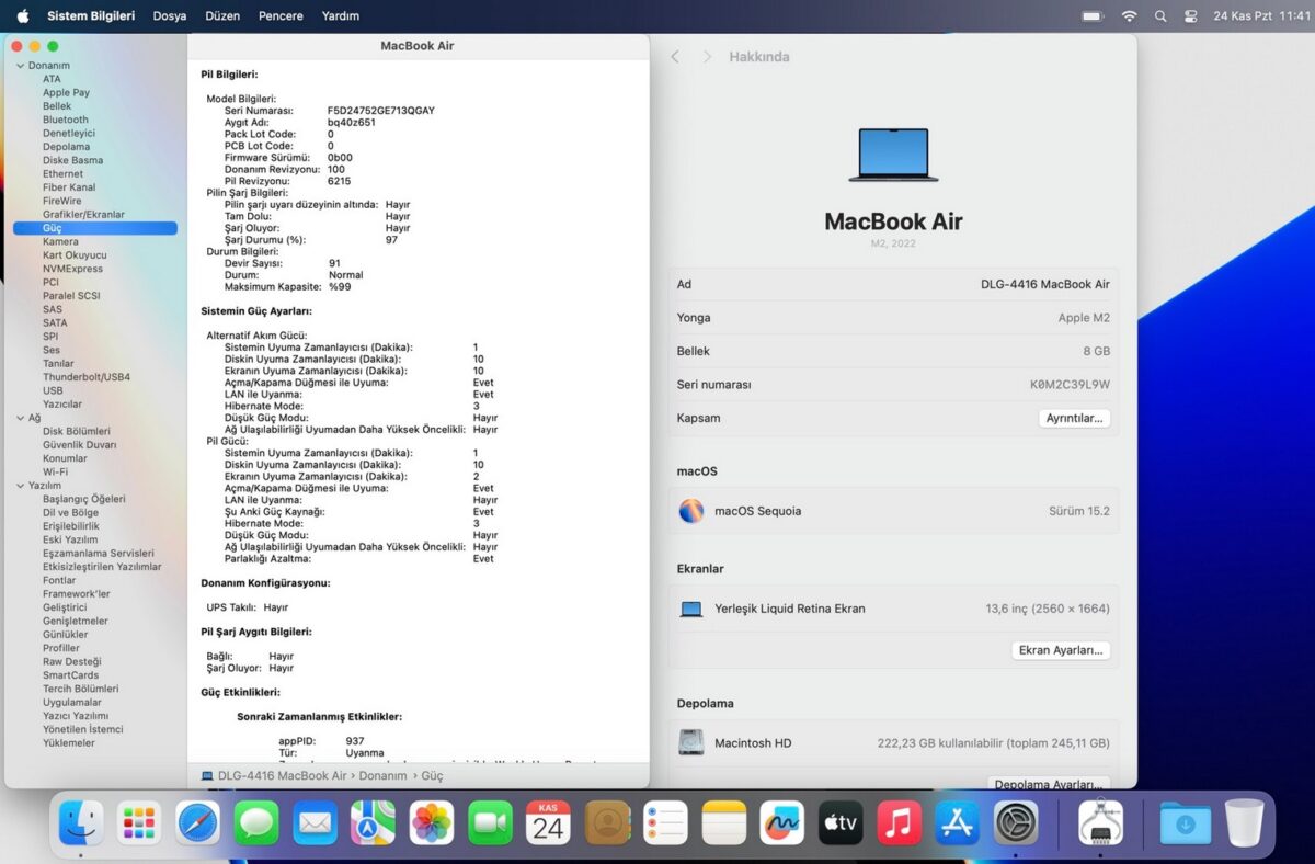 Macbook Air M2 8GB 256GB MLY33YU/A Gece Yarısı (İKİNCİ EL) - Görsel 5