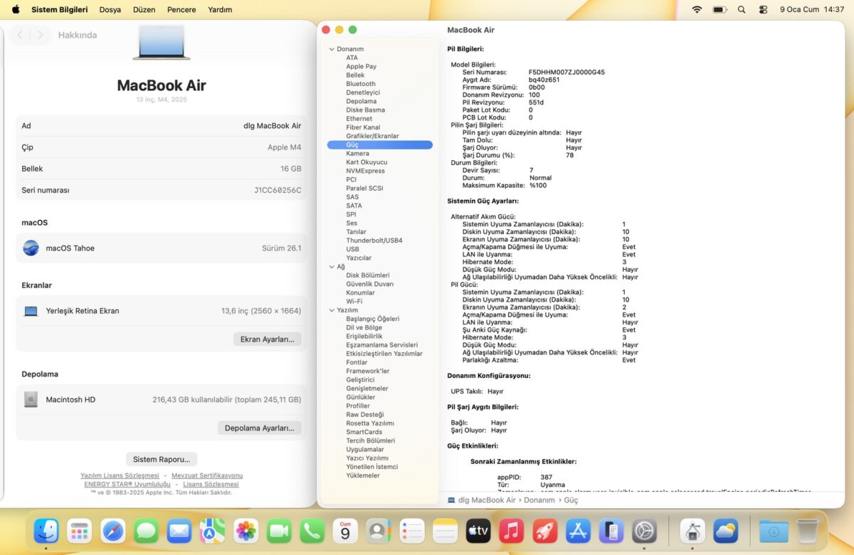 Macbook Air M4 16GB 256GB 13.6" Yıldız Işığı MW0Y3TU/A (İKİNCİ EL) - Görsel 5