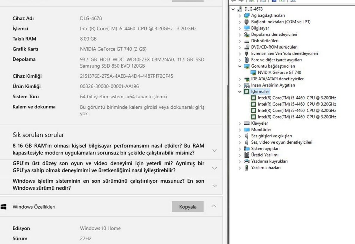 Corsair Intel i5-4460 8GB 120GB SSD 1TB HDD GT740 2GB Oyuncu Kasası (İKİNCİ EL) - Görsel 5
